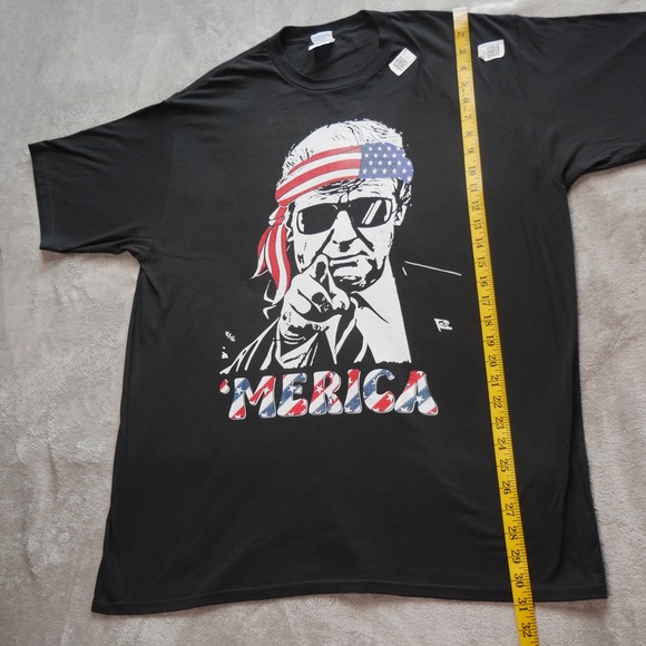 Merica Trump Mens XL American Flag Casual Crewneck Graphic Streetwear T-Shirt - Picture 10 of 11